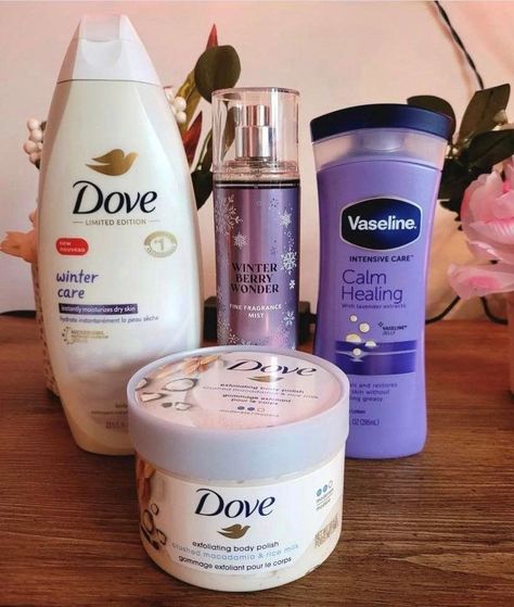 Body Wash Dove, Dove Exfoliating Body Polish, Exfoliating Body Polish, Dove Body Wash, Winter Care, Winter Berry, Simple Skincare Routine, Basic Skin Care Routine, Bath And Body Works Perfume