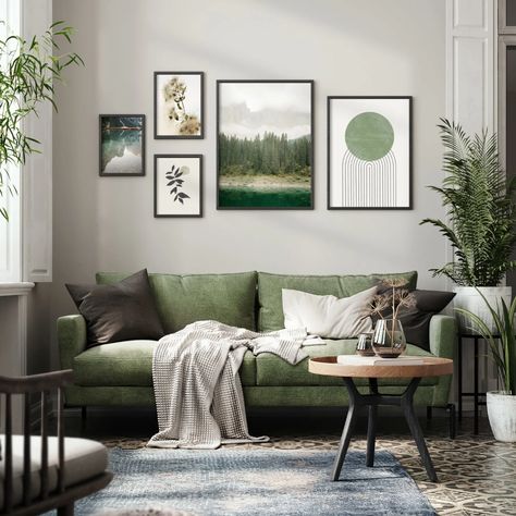 Green Couch Living Room, Green Sofa Living Room, Green Couch, Apartment Living Room Design, Corner Sofa Set, Green Sofa, Teen Bedroom Decor, Living Room Green, Home Modern