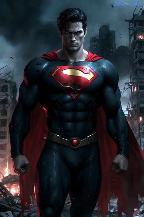 Superman by SAdams8782 Black Superman Costume, Injustice Superman, Evil Superman, Superman Suit, Superman Spiderman, Black Superman, Superman Cosplay, Superman And Spiderman, Superman Artwork