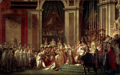 Consagração do Imperador Napoleão I e coroação da Imperatriz Josephine, de Jacques-Louis David (1748-1825) - aproximadamente 10 metros. Jacque Louis David, Napoleon Josephine, Jacques Louis David, Empress Josephine, Napoleon Bonaparte, History Painting, Louvre Museum, A4 Poster, Oil Painting Reproductions