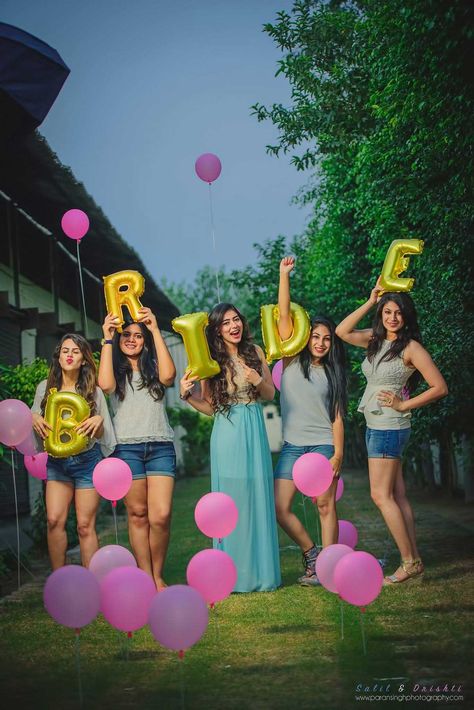 Dolly J, Bachelorette Party Photo, Bridesmaid Poses, Bridesmaid Photoshoot, Gaurav Gupta, Indian Wedding Photography Couples, Bridal Photography Poses, Pre Wedding Photoshoot Outdoor, Trendy Bride