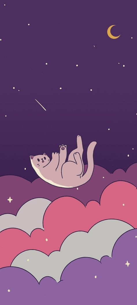 Cat Lockscreen Aesthetic, Cute Space Wallpapers, Cat Wallpapers For Phone, Cat Homescreen, Kawaii Cat Wallpaper, Iphone Wallpaper High Quality, Frühling Wallpaper, Wallpaper Estetika, Wallpaper Homescreen