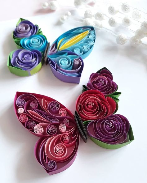 Quiling Paper Art, Quilling Necklace, Quilling Butterfly, Diy Quilling Crafts, Quilling Flower Designs, Paper Quilling Earrings, Quilling Pattern, Paper Quilling For Beginners, Paper Art Design