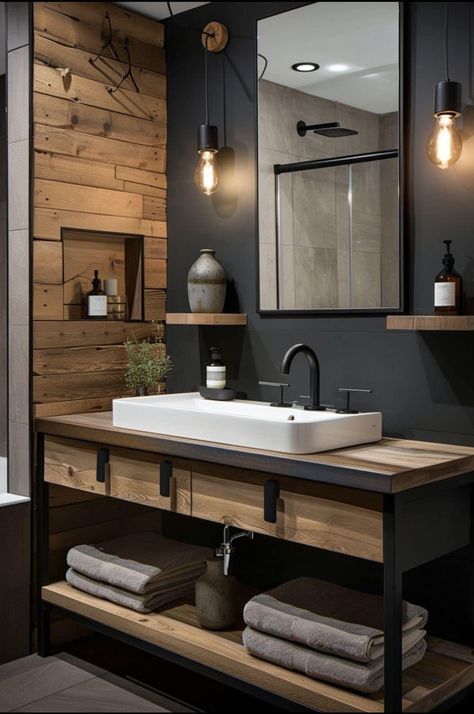 ￼ Design For Small Spaces, Finish Bathroom, Luxe Bathroom, Cabin Bathrooms, Finished Bathrooms, Luxury Bathrooms, Gorgeous Bathroom, Bathroom Inspiration Decor, Bathroom Renos