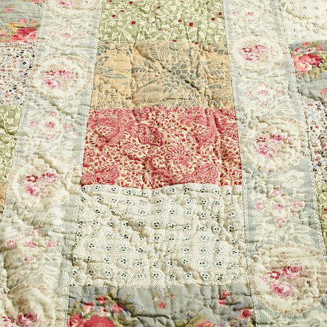 Buy John Lewis Gracie Patchwork Bedspread, L260 x W250cm Online at johnlewis.com Shabby Chic Quilts, French Fabrics, Patchwork Bedspread, Felt Finger Puppets, Chic Quilts, Vintage Floral Fabric, Crochet Quilt, French Fabric, Floral Quilt