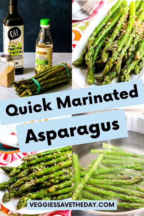 Asparagus Appetizer Recipes, Cold Asparagus, Healthy Plant Based Desserts, Marinated Asparagus, Asparagus Appetizer, Sesame Vinaigrette, Plant Based Desserts, Vegan Side Dishes, Side Dishes Recipes