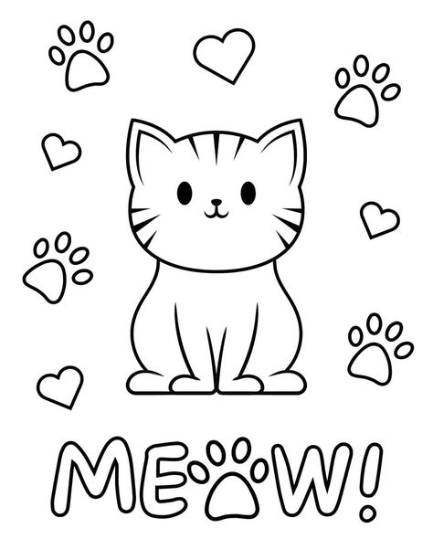 Cat Coloring Pages Free Printable, Elsa Coloring, Detailed Mandala, Cat Coloring Pages, Cat Outline, Hello Kitty Colouring Pages, Mandala Cat, Cat Printable, Cat Coloring