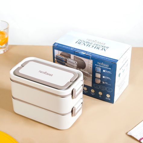 Bringing a dash of elegance to your midday munchies. 🍱 Carry your midday delights in style with Nestasia’s chic lunch boxes! ✨ Products Included: 1. Double Decker Bento Lunch Box Blue 1400ml 2. Insulated Bento Lunch Box Double Decker Pink 1400ml 3. White Double Decker Bento Tiffin Box 1050ml 4. Bento Lunch Box With Mobile Holder Green 1050ml 5. Stackable Insulated Lunch Box With Cutlery Blue 1050ml 6. Ninja Airtight Double Decker Bento Lunch Box Matte Beige 2000ml 7. Airtight Multi Compart... Tiffin Box, Mobile Holder, Food Security, Insulated Lunch Box, Bento Box Lunch, Bento Lunch, Prop Design, Dark Beige, Lunch Boxes