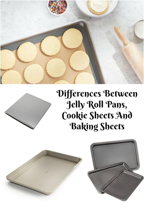 From Val's Kitchen - Differences Between Jelly Roll Pans, Cookie Sheets And Baking Sheets Pan Cookies, Flat Pan, Waffle Cookies, Best Pans, Cookie Sheets, Jelly Roll Pan, Peanut Brittle, Pan Sizes, How To Cook Fish