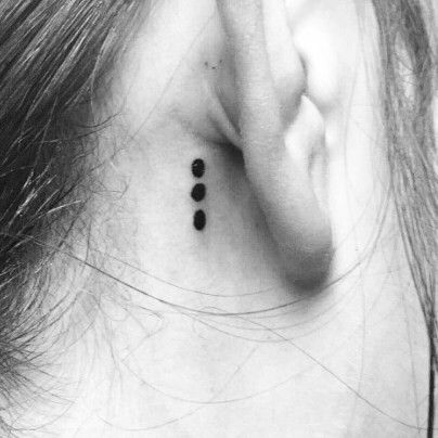 Because my story goes on... (A vertical ellipses) -HB Ellipses Tattoo, Friendship Tattoos, My Story, Ear Tattoo, Behind Ear Tattoo, Tatting, Tattoos