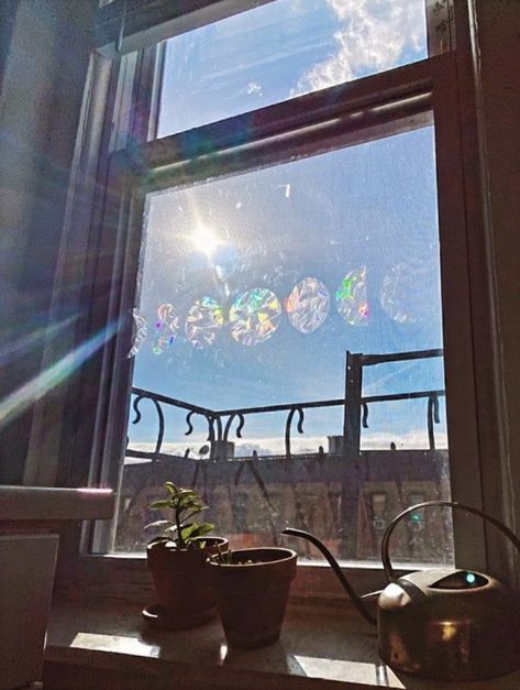 Rainbow Window, Suncatcher Window, Rainbow Flower, Window Cling, Hanging Crystals, Rainbow Maker, Window Clings, Window Vinyl, Window Film