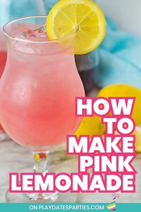 Pink Lemonade Punch Recipe, Easy Pink Lemonade Recipe, Diy Pink Lemonade, Homemade Pink Lemonade Recipe, Whipped Pink Lemonade Recipe, Pink Lemonade Recipe Homemade, How To Make Pink Lemonade, Alcoholic Pink Lemonade, Best Pink Lemonade Recipe