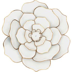 White Gold Flower Wall Decor 16-in. Metal Flower Wall, Metal Flower Wall Art, Metal Flower Wall Decor, Gold Home Decor, Paper Flower Wall, Metal Flower, Gold Walls, Flower Wall Decor, Gold Flower