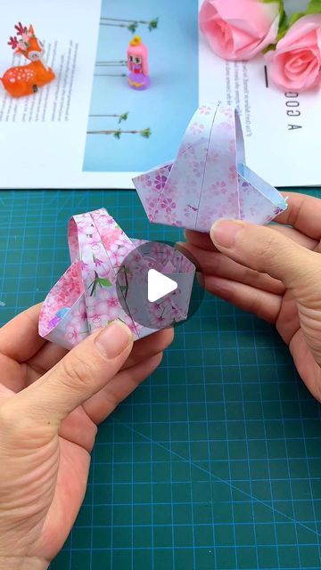 paper crafts creator on Instagram: "Title: "Mini Flower Basket: A Lovely Origami for Parent-Child Handicrafts"  Hashtags: - #Handmade - #Origami - #HandmadeDIY - #ParentChildHandicraft - #OneLearnToLearnSeries"