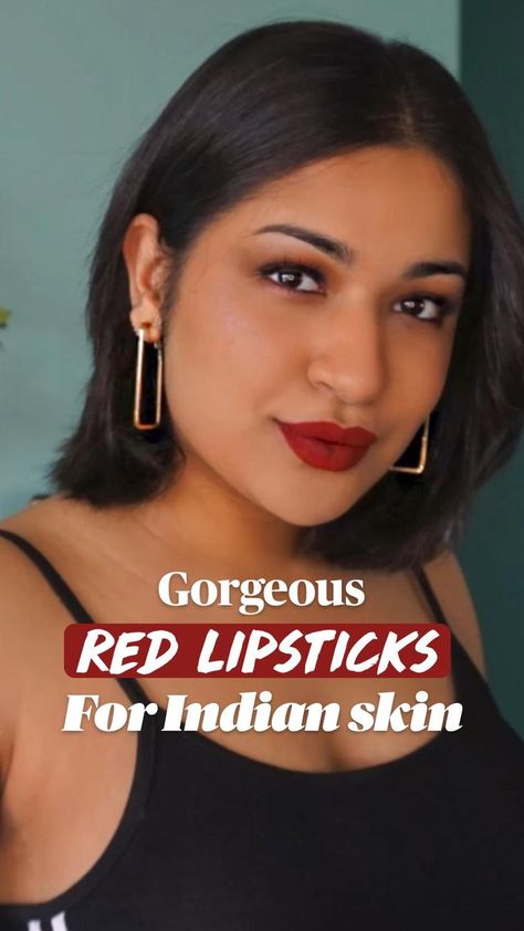 Red Lipsticks for Indian Skin | Lip colors, Red lipstick makeup looks, Lipstick swatches Makeup Looks Lipstick, Lipstick Makeup Looks, Brown Lipstick Shades, Lipstick On Brown Skin, Affordable Lipstick, Lipstick Guide, Red Lipstick Makeup Looks, Prom Makeup For Brown Eyes, Dusky Skin