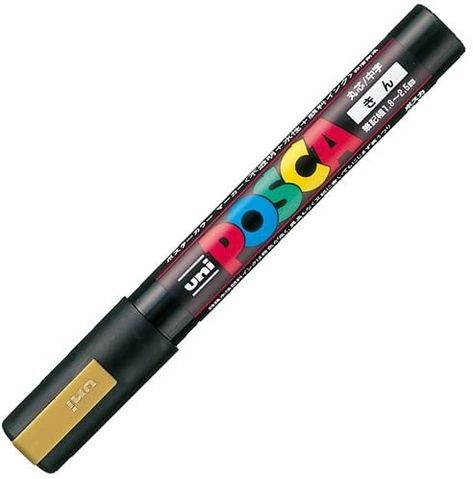 Amazon.com: Uni Posca Medium Marker, Gold (PC5M.25) : Arts, Crafts & Sewing Paint Marker Pen, Art Pens And Markers, Traditional Paint, Silver Water, Coupon Spreadsheet, Gold Sign, Paint Marker, Water Based Paint, Discount Fabric