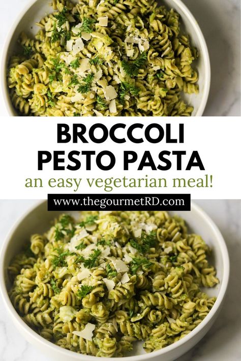 Two bowls filled with broccoli pesto pasta on a marble backdrop. Broccoli Pesto Pasta, Summer Potluck Dishes, Broccoli Pasta Salads, Make Pesto, Broccoli Side Dish, Caprese Recipes, Broccoli Pesto, Best Pasta Dishes, Pesto Pasta Recipes