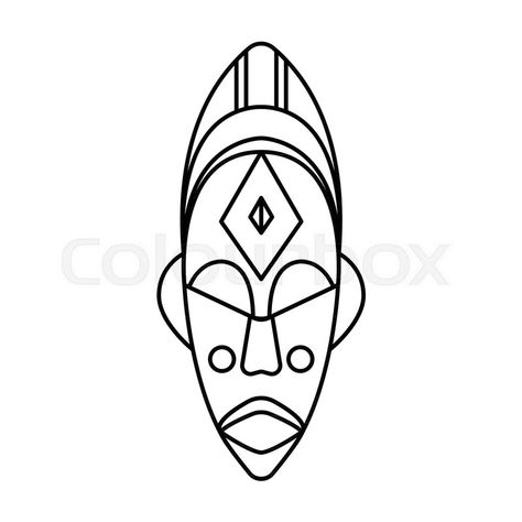 Stock vector of 'African mask icon. Outline african mask vector icon for web design isolated on white background' Finger Tattoo For Women, African Love, Mask Drawing, Mask Painting, Style Africain, African Art Paintings, Abstract Face Art, African Mask, Canvas Painting Designs