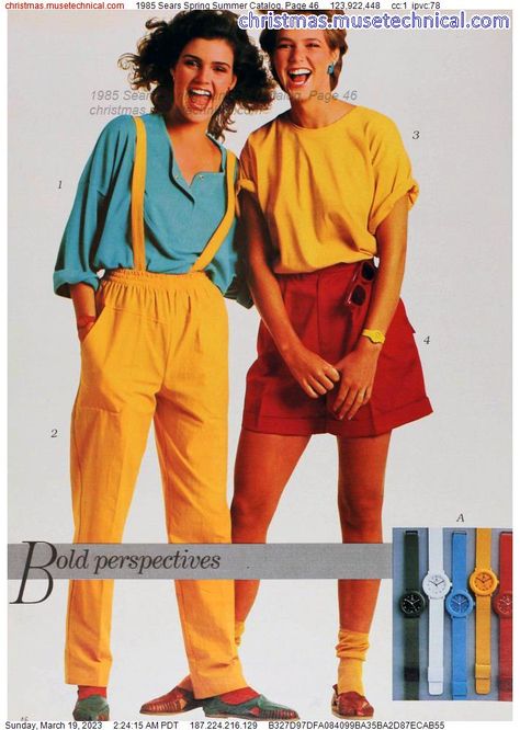 1985 Sears Spring Summer Catalog, Page 46 - Catalogs & Wishbooks 80s Fashion Outfits, 1980 Fashion, 1980’s Fashion, Fashion Draping, 80s Fashion Trends, 80 Fashion, Sears Catalog, 80’s Fashion, Retro Looks