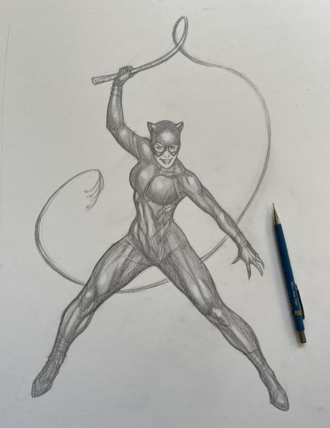 Big Wow! Art | Catwoman, YouTube sketch | Facebook Catwoman Drawing, Wednesday Art, Frank Cho, Art Demo, Graphite Drawings, Wow Art, Female Body, Book Images, Comic Book Artists