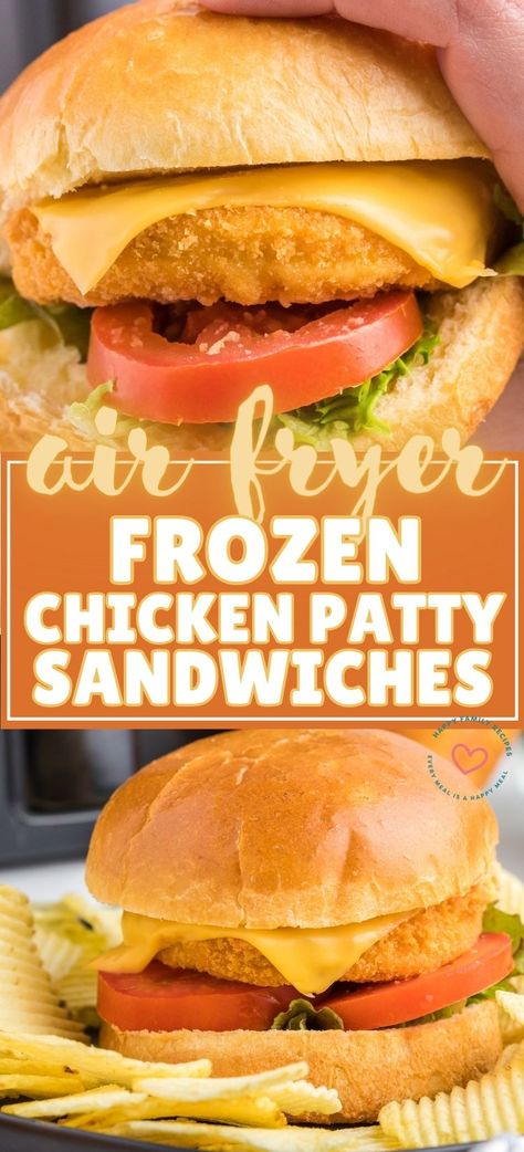 Frozen Chicken Patty Sandwich, Frozen Chicken Patties Recipes Ideas, Sandwiches For Dinner, Easy Chicken Sandwich, Happy Family Recipe, Chicken Patty Recipes, Oven Baked Chicken Breasts, Dinner Sandwiches, Chicken Sandwiches