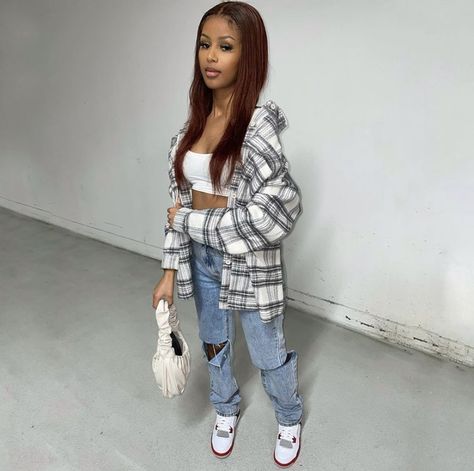 @ lidyaambes_ Outfits With Jordan 4s Fashion Styles, Red Jordans Outfit For Women, Jordan4 Outfit, Outfits With Jordan 4s, Cute Outfits With Jordans, 4s Outfit, Drip Outfits, Jordan 4s, Jordan Outfits