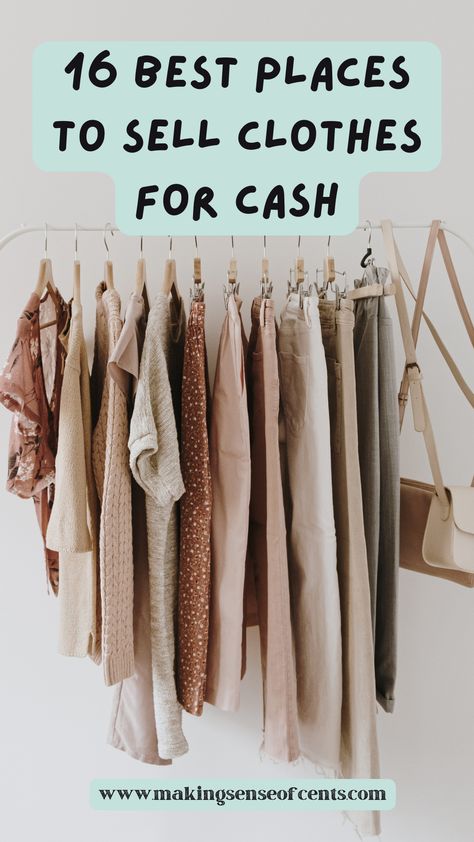 16 Best Places To Sell Clothes For Cash. Here are the 17 best places to sell used clothes online and near you. I've personally made thousands of dollars from selling my old clothes over the years! sell used clothes online, make extra money, selling apps, how to sell used clothes, ways to sell used clothing Selling Used Clothes Online, How To Sell Clothes, Sell Old Clothes, Selling Used Clothes, Selling Clothes Online, Buy My Clothes, Reselling Clothes, Selling Apps, Reselling Business