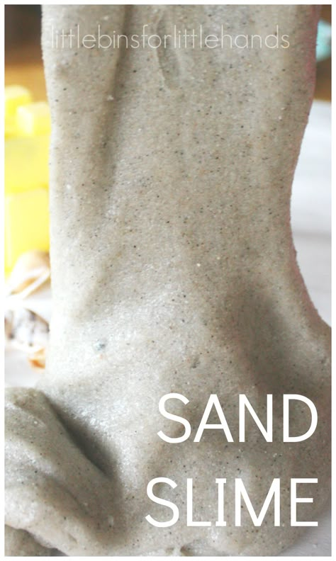 Easy Beach Sand Slime Recipe for Sensory Play Sand Slime Recipe, How To Make Sand, Slime Dough, Liquid Starch, Holiday Stem, Beach Activity, Sand Slime, Summer Science, Beach Week