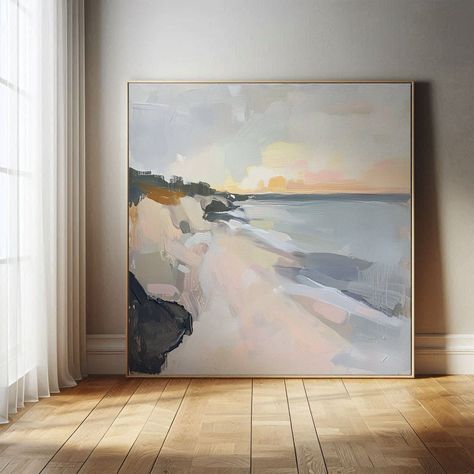 Large Abstract Ocean Art, Large Abstract Beach Painting, Modern Beach Decor, Coastal Wall Art Modern Abstract Painting Download, Ocean Art Beach Abstract Art, Living Room Painting Ideas Canvas, Large Coastal Wall Art, Paintings For Office, Abstract Seascape Paintings, Beach Art Wall, Living Room Art Ideas, Wall Art Trends, Abstract Ocean Art