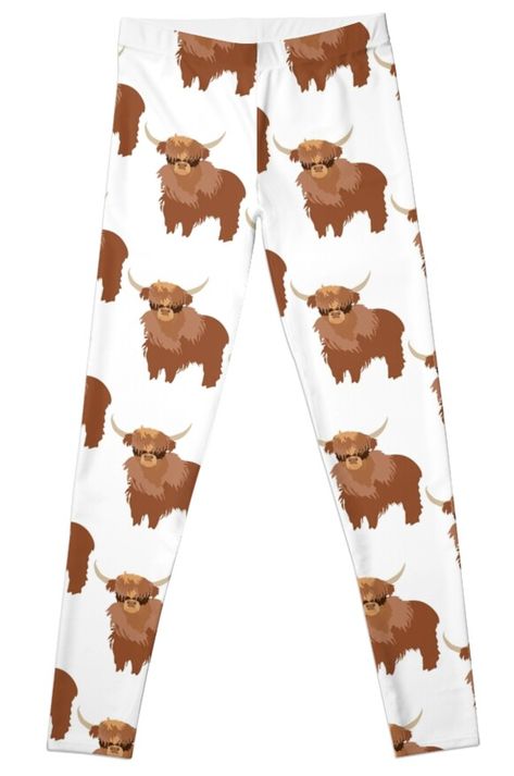 Super stretchy and durable polyester full-length leggings. Vibrant high-quality sublimation print across the front and back. Size range XXS-XL. Minimalist and funny art for highland cow lovers Cow Print Stuff, Fluffy Highland Cow, Brooklyn Nicole, Country Images, Cow Stuff, Cow Outfits, Flare Jeans Outfit, Cowgirl Style Outfits, Stanley Cups