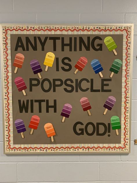 Spiritual Bulletin Board Ideas, Christian Preschool Bulletin Boards, September Bulletin Board Ideas Preschool Christian, Awana Bulletin Board Ideas, Christian Bulletin Boards Back To School, Christian School Bulletin Board Ideas, Summer Sunday School Bulletin Board, Spring Bulletin Board Ideas For Church, Christian Preschool Bulletin Board Ideas