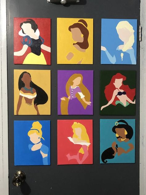 Disney Princess Canvas Art, Disneyland Paintings Easy, Patings Art Ideas Disney, Disney Diy Painting Canvas, Disney Painting Ideas On Canvas Easy, Disney Princess Painting Ideas, Disney Princess Paintings Easy, Disney Princess Art Painting, Princess Painting Ideas