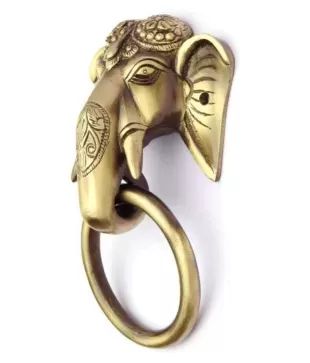 Buy Glorious Brass Door Knocker of Elephant Hand Made Carving Online at Low Price in India - Snapdeal Brass Elephant, Brass Door Knocker, Ganesh Statue, Shiva Statue, Door Knocker, Brass Door, Door Knockers, Hand Painted Porcelain, Craft Work