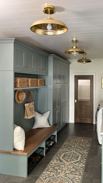 Functional Mudroom Laundry, Mudroom Laundry Room Storage, Mudroom Laundry Room Ideas, Functional Mudroom, Garage Entryway, Laundry Cabinets, Mudroom Laundry Room, Garage Entry, Laundry Closet