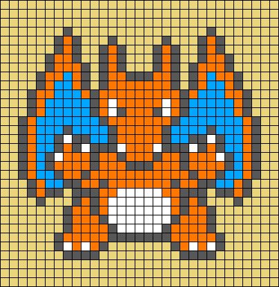 Charizard Perler Bead Pattern, Crochet C2c Pattern Free Charts, Charizard Perler Beads, Pokemon Beads Pattern, Pokemon Alpha Pattern, Pixel Art Pokemon Pikachu, Nintendo Pixel Art, Pokemon Perler Bead Patterns, Pokemon Alpha