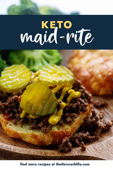 These loose meat sandwiches are a riff on the Maid-Rite burger. We made them low carb with our keto hamburger buns! Keto Hamburger Buns, Keto Hamburger, Low Carb Bun, Loose Meat, Low Carb Life, Loose Meat Sandwiches, The Boiled Egg Diet, Low Carb Meats, Restaurant Style Recipes