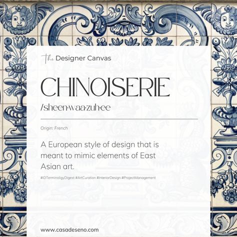 Expand your design vocabulary with our weekly dose of interior design terminology! 📚✨   #CasaDeseño #ArtCuration #ProjectManagement  #DesignJargon #InteriorDesign101" Interior Design Terminology, Interior Design Vocabulary, Design Terminology, Design Vocabulary, Design 101, Ig Post, Your Design, Asian Art, Chinoiserie