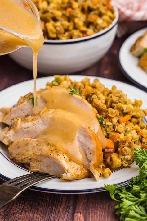 Crock Pot Turkey and Stuffing : Butter Your Biscuit Crock Pot Turkey And Stuffing, Crockpot Turkey And Stuffing, Crock Pot Turkey Breast, Box Stuffing, Preparing A Turkey, Crockpot Stuffing, Crock Pot Turkey, Turkey Breast Crockpot, Turkey And Stuffing