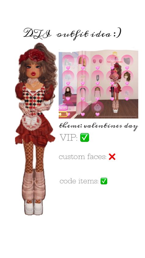 DTI roblox valentines day fit! ❤️ VIP items: the heart bag Roblox Valentines, Valentines Day Fit, Valintines Day, Dti Ideas, Dti Outfits, Heart Bag, Dress To Impress, Valentines Day, Valentines