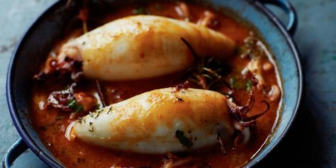 This delicious stuffed calamari recipe is a southern Italian classic and a favourite of the chef Francesco Mazzei. Great Italian Chefs, Southern Italian Food, Italian Fish Dishes, Classic Italian Recipes, Stuffed Calamari Recipes, Mediterranean Fine Dining, Italian Fish Recipes, Stuffed Calamari, Calamari Recipe