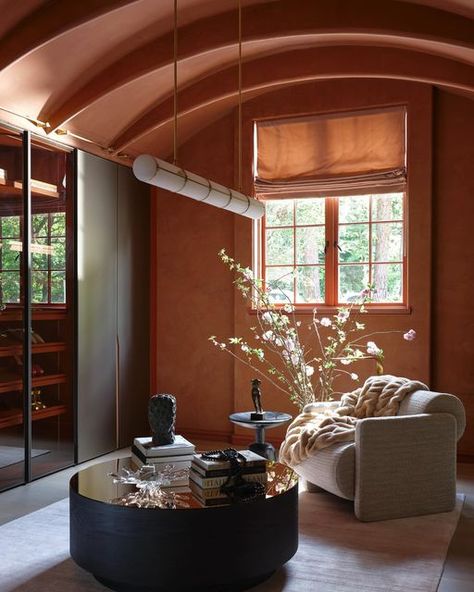 SOURCE on Instagram: "Warm, velvety terracotta plaster walls paired with our custom Italian closet system and vaulted fin ceiling make this space a sophisticated and welcoming retreat … #sourceatl   📸 : @mali_azima   . . .  #customcloset #italiancloset #plaster #luxuryliving #luxurycloset #designinspo #luxuryhome #boutiquestyle #terracotta" Terracotta Interiors, Terracotta Interior, Laundry Room Closet, Dressing Rooms, Room Closet, Custom Closet, Closet System, Plaster Walls, Laundry Rooms