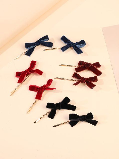 8pcs Bow Decor Bobby Pin Decorative Bobby Pins, 1970s Hairstyles, Pop Hair, City Pop, Bow Decor, Bobby Pin, Va Va Voom, Rockabilly Fashion, Bow Clips