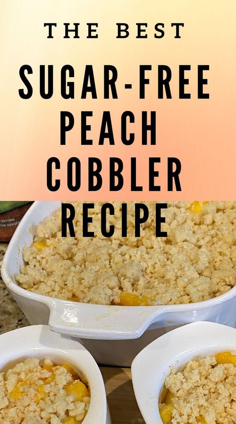 Diabetic-friendly easy to follow sugar-free peach cobbler recipe. With tips on buying and peeling peaches. Stomach Bug Remedies, Stop Coughing At Night, Bariatric Liquid Diet, Sugar Free Peach Cobbler, Sugar Free Cake Recipes, Sugar Free Pie, Sugar Free Desserts Easy, Sugar Free Snacks, Sugar Free Baking