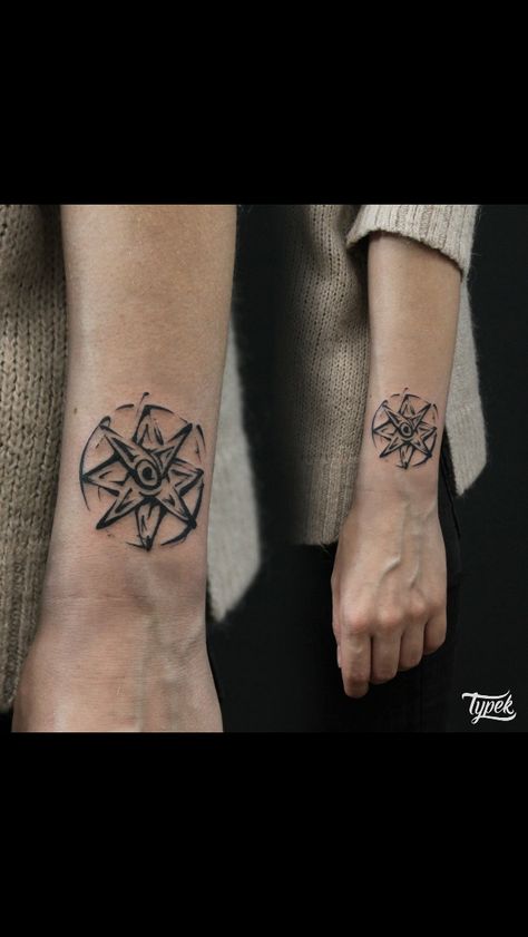 #ishtar #tattoos Star Of Ishtar Tattoo, Ishtar Tattoo, Thigh Tats, Star Of Ishtar, Thigh Tat, Tattoo Bracelet, Symbol Tattoos, Star Tattoos, Tattoo Inspo