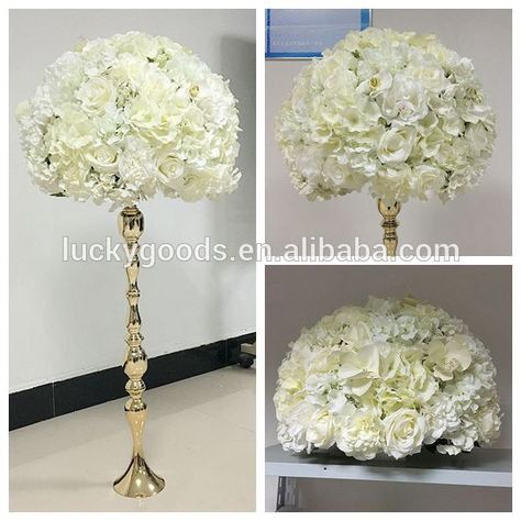 50cm wedding centerpiece decorative candelabra flower ball wholesale Flower Ball Centerpiece, Candelabra Flowers, Centerpiece For Wedding, Table Centerpiece Flower, Centerpiece Flower, Paper Decorations Diy, Flower Balls, Wedding Table Decoration, Wedding Flower Decorations