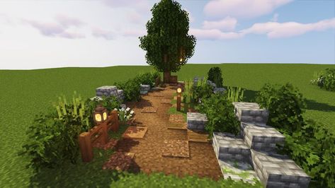 Texture pack linked Pathways Ideas Minecraft, Paths In Minecraft, Minecraft Pathways Ideas, Cute Minecraft Pathways, Bluenerd Minecraft, Pathway Ideas Minecraft, Minecraft Pathway Ideas, Paths Minecraft, Pathway Minecraft