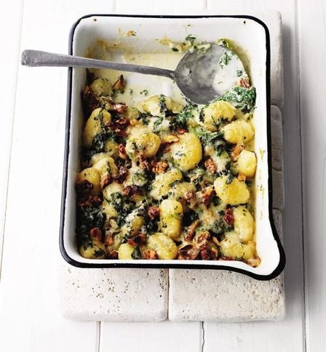 Waitrose Recipes, Woodland Mushrooms, Garlic Mushrooms Recipes, Baked Gnocchi, Gnocchi Recipe, Walnut Recipes, Garlic Mushrooms, Delicious Magazine, Blue Zone