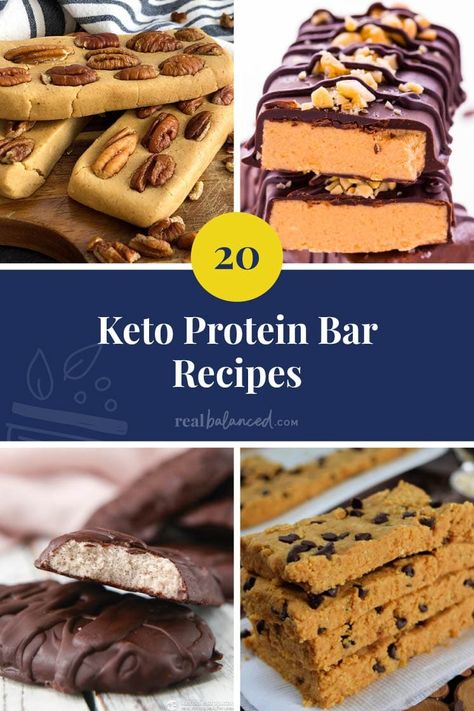 Not all protein bars are created equal and sometimes when we're too busy slaying the week, it can be hard to balance your macros. Here's a list of 20 of the best keto protein bar recipes in 2019! With a variety of keto protein bars to whip up in the kitchen, you're bound to find one that suits your taste! Check out the FULL list here. #realbalancedblog #ketoproteinbars #reciperoundup #lowcarbproteinbars Keto Protein Bar, Homemade Protein Bars Healthy, Low Carb Granola Bars, Protein Bar Recipe, Keto Protein Bars, Low Carb Bars, Low Carb Protein Bars, Keto Protein, Keto Granola