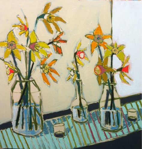 Lulie Wallace Art, Lulie Wallace, Artist Sketchbook, Arte Floral, New Artists, Botanical Illustration, Daffodils, Floral Painting, Painting Inspiration