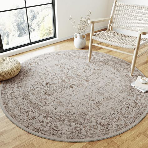 Small Circle Rug, Round Washable Rug, Rug For Round Dining Table, Round Rug Under Kitchen Table, Round Rug Dining Room, Round Kitchen Rug, Circle Area Rug, Playroom Kitchen, Circle Rugs